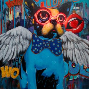 'DOG WITH WINGS' WALL ARTWORK - LED NEON
