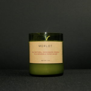 Wine Glass Candle Merlot