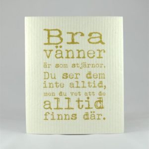 Disktrasa - Bra vänner, vit med Guld text