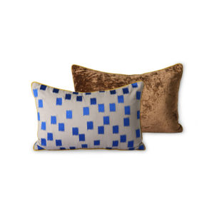 Doris for hkliving: stitched cushion blue brush (25x40)