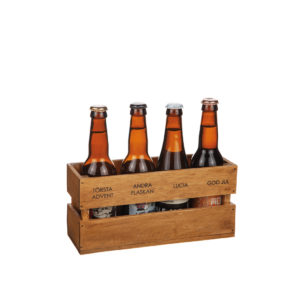 TRÄLÅDA ADVENT FÖR 4 FLASKOR 9X28 CM