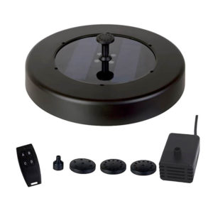 Solcellsfontän flytande med LED-ljus och fjärr
