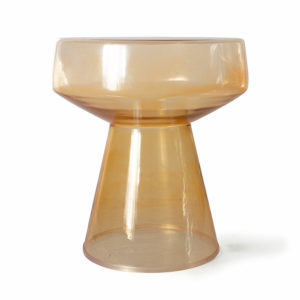Glass side table amber