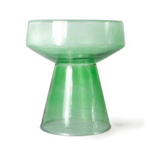 Glass side table green