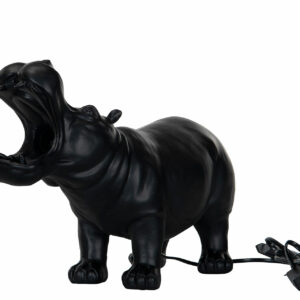 Lampa Flodhäst Svart Poly