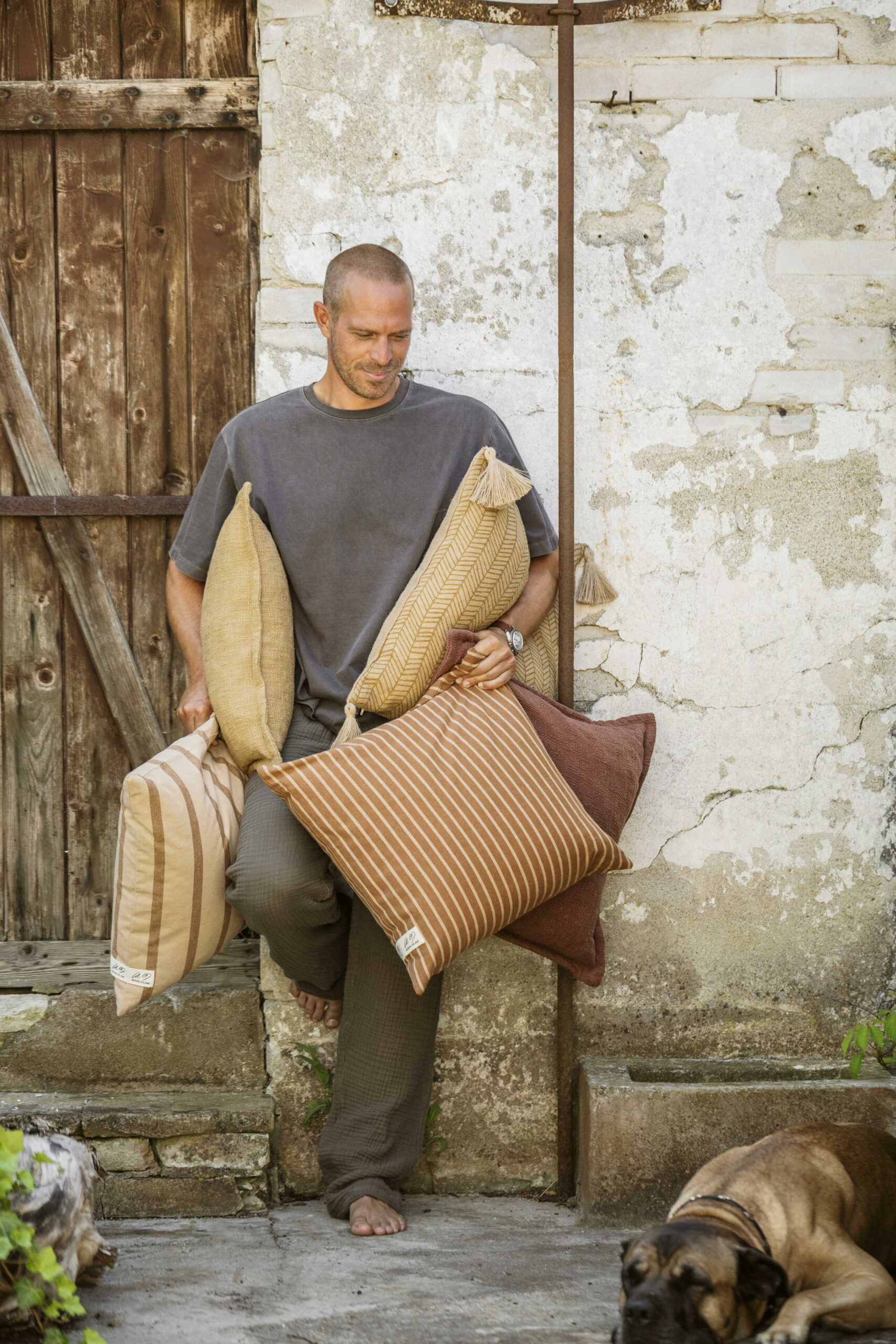 Gustav Ovland Belona kuddfodral 50x50 Beige / Vass - Bild 3