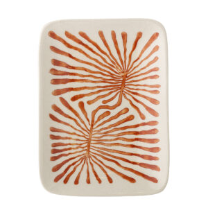 Fauni Plate, Red, Stoneware L15xH2xW11,5 cm