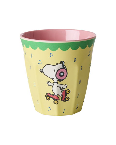 Melamine Cup with Yellow Snoopy Print - Medium - 250 ml