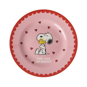 Melamine Side Plate with Pink Snoopy Print