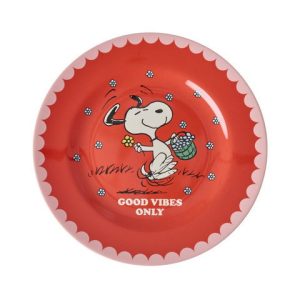 Melamine Side Plate with Red Snoopy Print